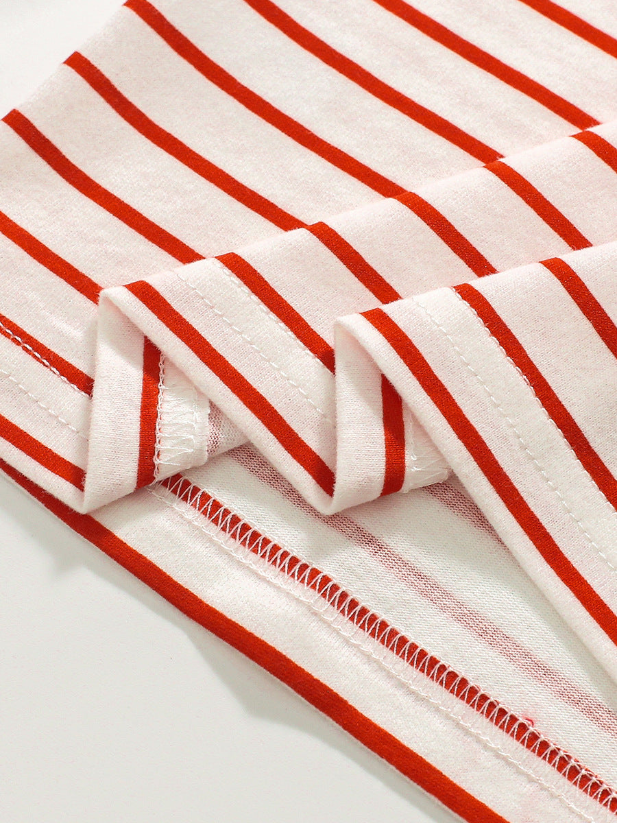 Alligator Cartoon Printing Unisex Kids Striped T-Shirt In European And American Style For Summer, MyKids-USA®, Baby & Toddler Tops, MyKids-USA - - - - - - -