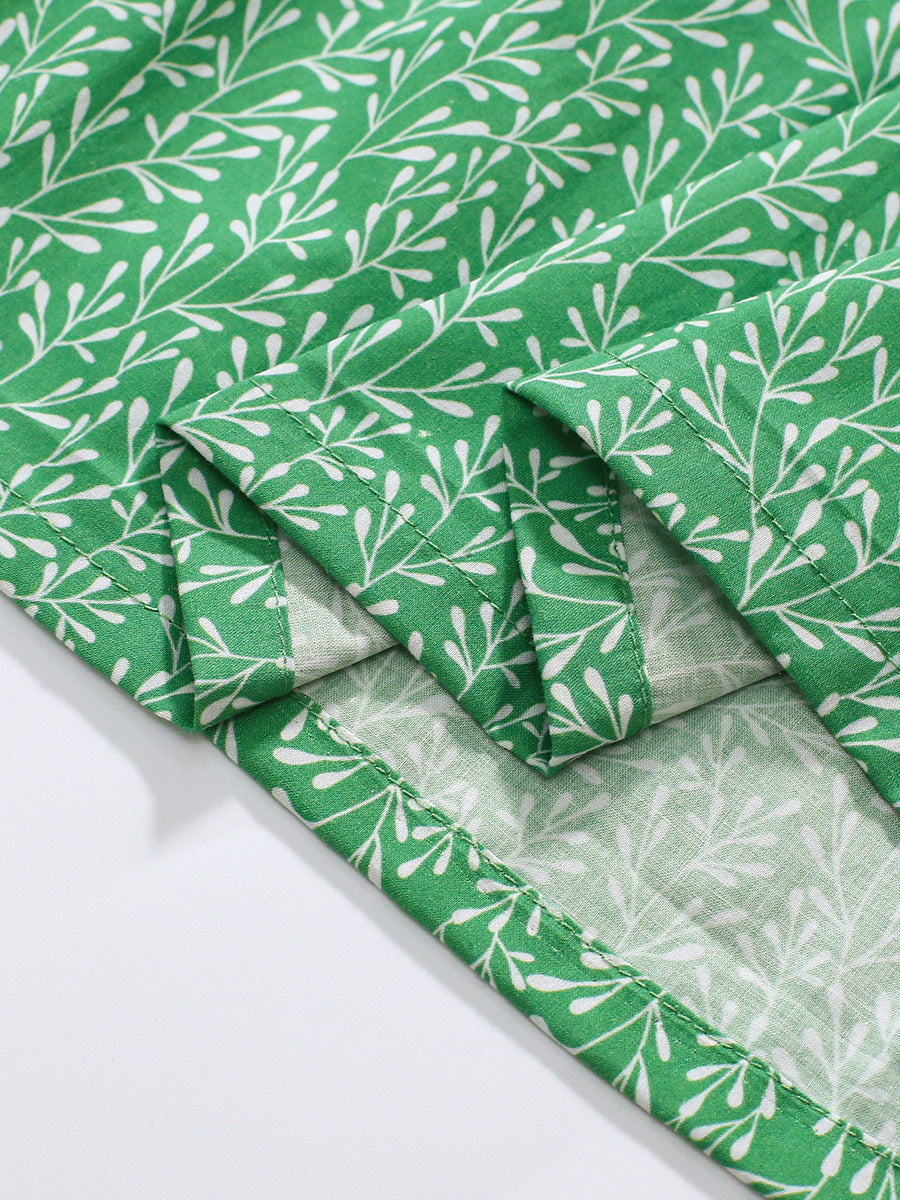 Summer Baby Kids Girls Short Sleeves Lace Collar Vine Print Dress, MyKids-USA®, Baby & Toddler Dresses, MyKids-USA - - - - - - -