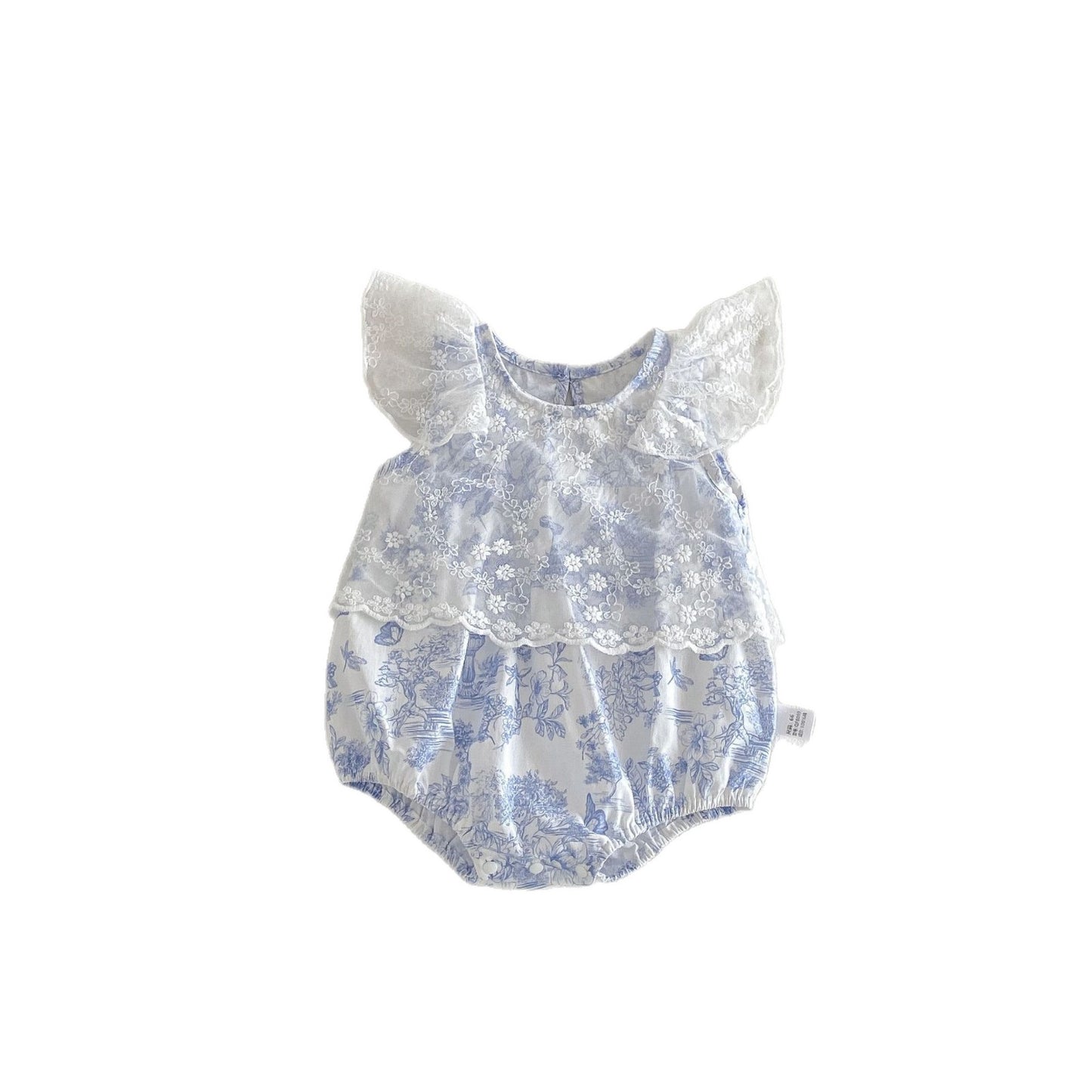 Summer Arrival Baby Girls Sleeveless Flowers Pattern Tulle Decorated Bodysuit, MyKids-USA®, Bodysuits, MyKids-USA - - - - - - - .