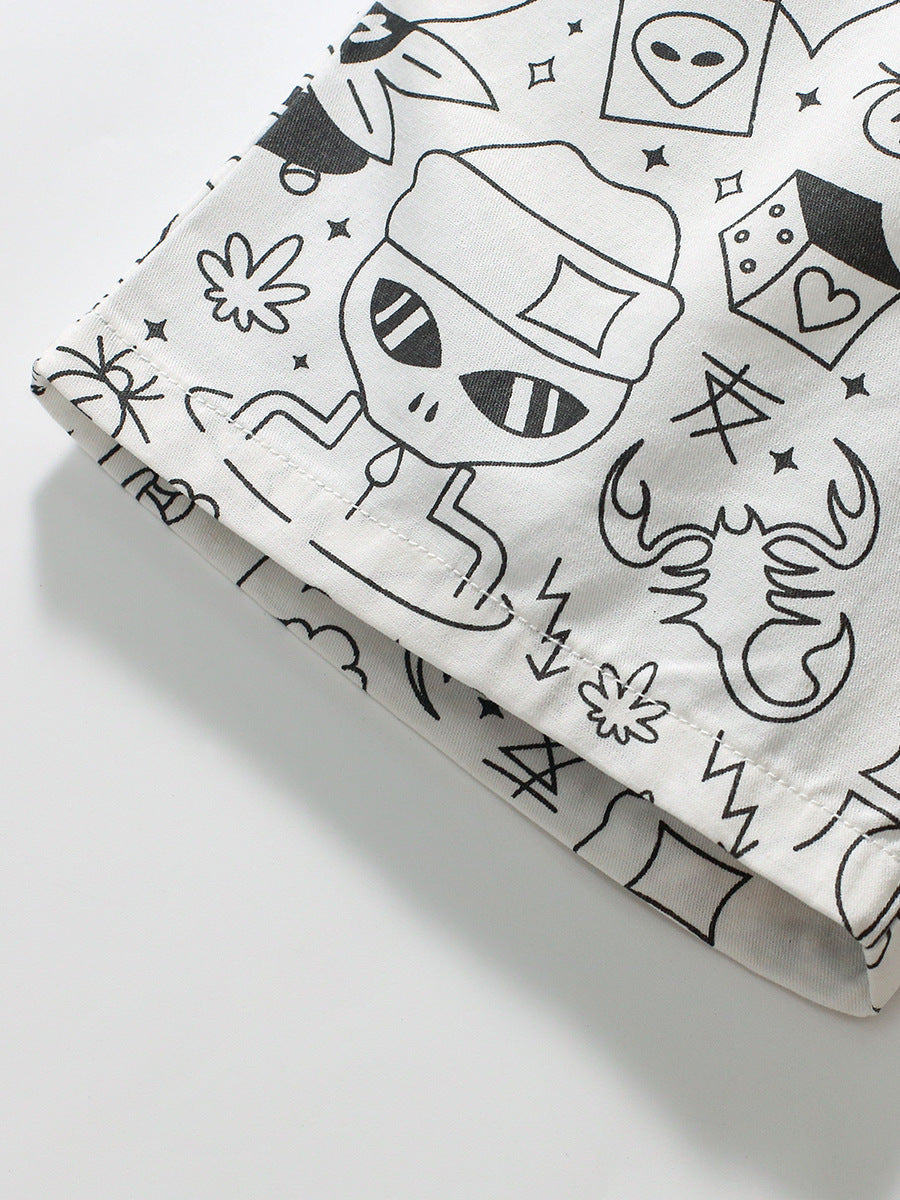 Boys Stylish Doodle Print Casual Shorts, MyKids-USA®, Baby & Toddler Bottoms, MyKids-USA - - - - - - -