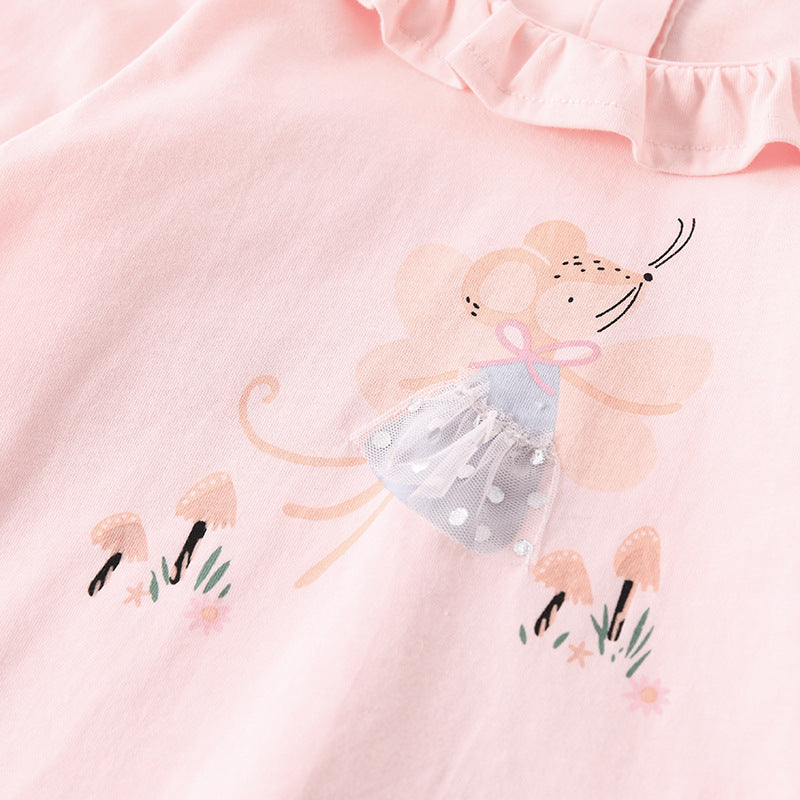 Autumn and Spring Arrival Cartoon Pattern Long Sleeves Top for Stylish Girls, MyKids-USA®, Baby & Toddler Tops, MyKids-USA - - - - - - -