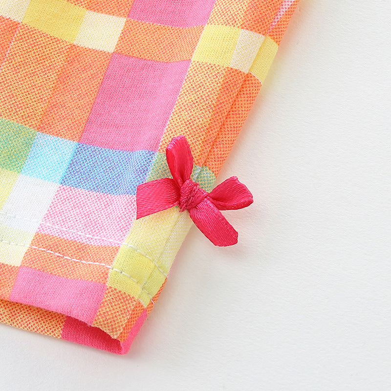 Summer Baby Kids Cartoon Jellyfish Pattern Vest and Plaid Shorts Clothing Set for Girls, MyKids-USA®, Baby & Toddler Outfits, MyKids-USA - - - - - - -