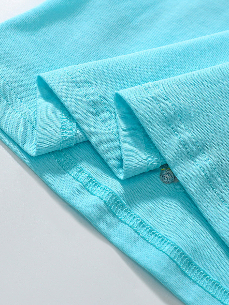 Summer Cartoon Short-sleeved Dress with Crew Neck for Stylish Girls, MyKids-USA®, Baby & Toddler Dresses, MyKids-USA - - - - - - -