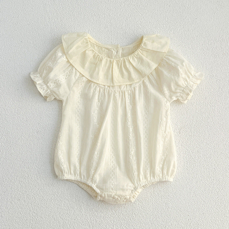 Summer Baby Girls Short Sleeves Floral Pattern Jacquard Dress And Onesie – Princess Sister Matching Set, MyKids-USA®, Baby & Toddler Outfits, MyKids-USA - Size/Age - 66 (3-6M) - Color - White - - - TR2403132309-B