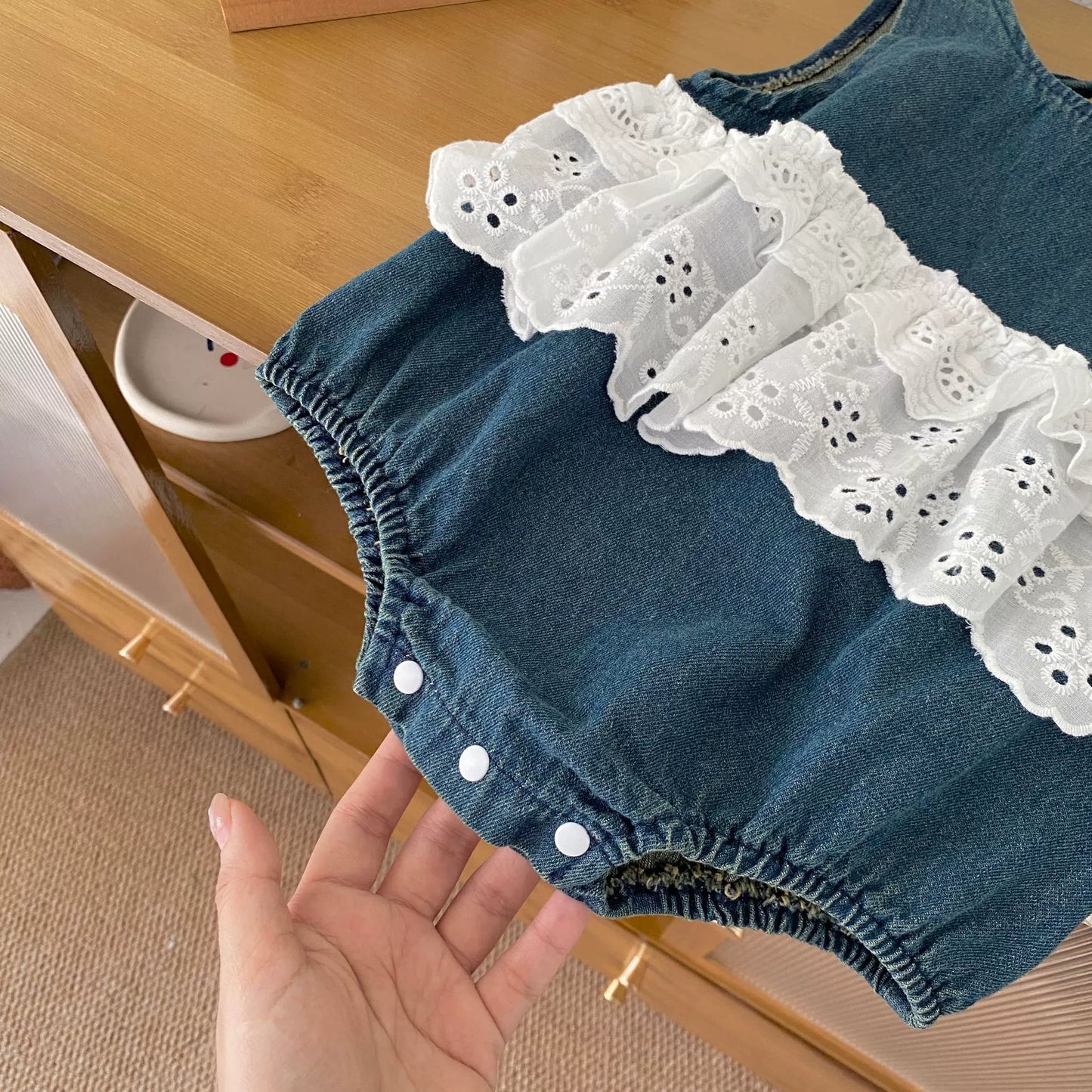 Summer Arrival Baby Girls Color Patchwork Sleeveless Denim Onesies, MyKids-USA®, Baby One-Pieces, MyKids-USA - - - - - - -