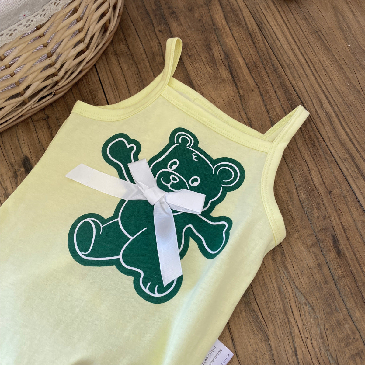 Summer Arrival Baby Sleeveless Cartoon Pattern Bodysuit