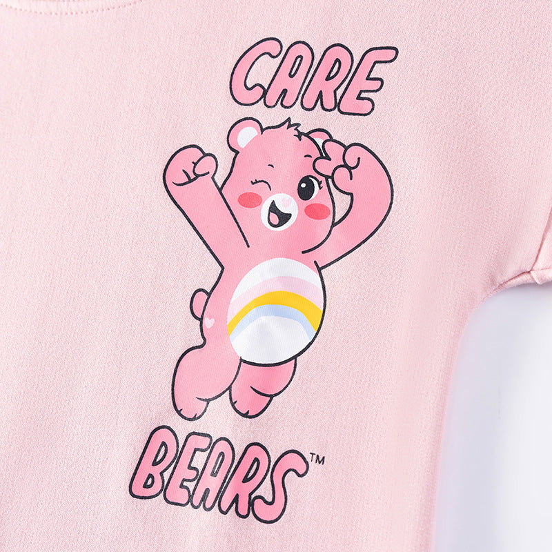 Summer Arrival Teddy Cartoon Pattern Short Sleeves Tulle Dress for Stylish Girls, MyKids-USA®, Baby & Toddler Dresses, MyKids-USA - - - - - - -