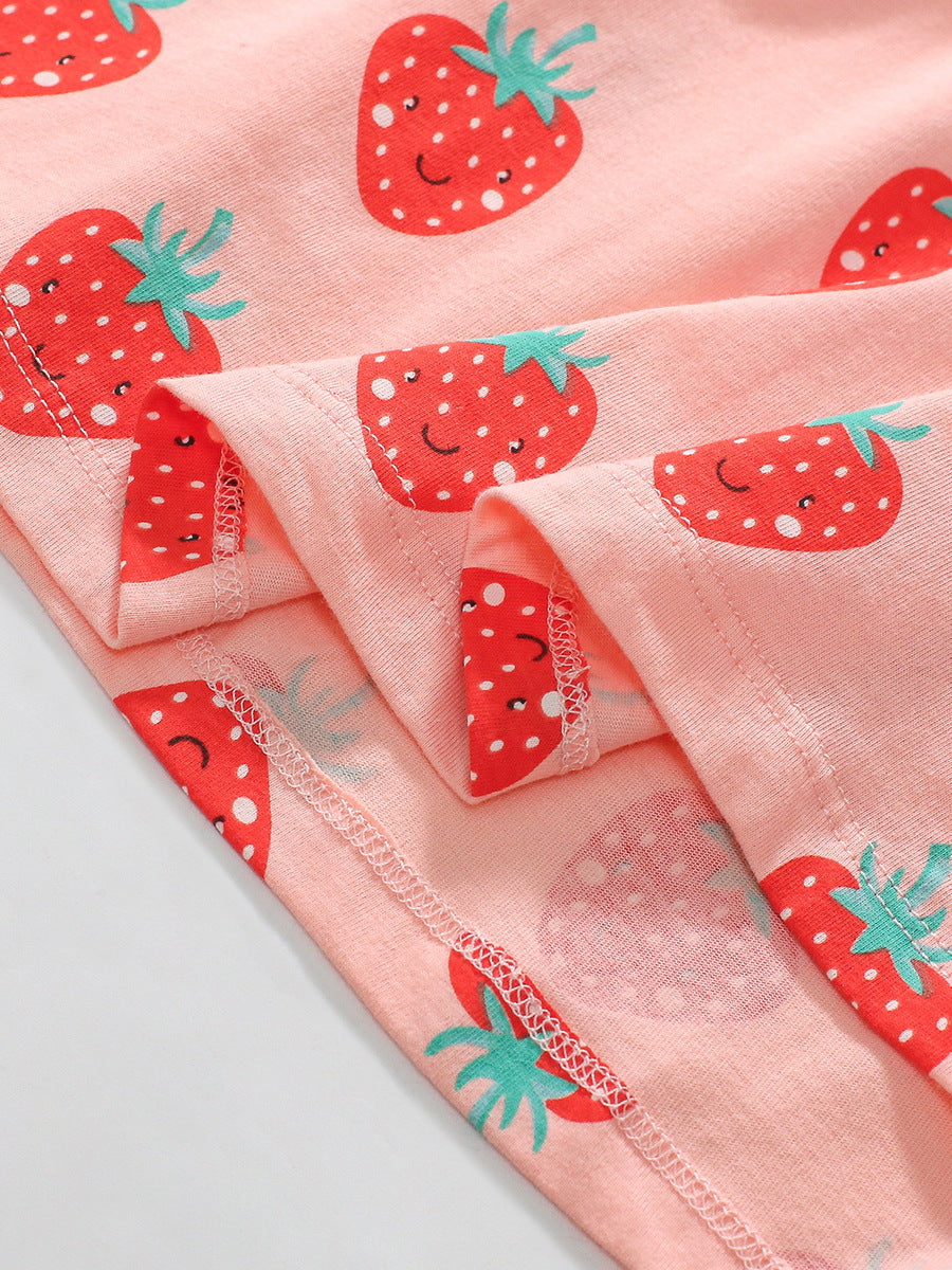 Arrival Autumn Girls Long Sleeves Cartoon Strawberry Fruits Pattern Crew Neck Dress, MyKids-USA®, Baby & Toddler Dresses, MyKids-USA - - - - - - -