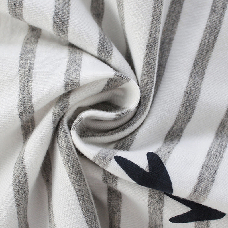 Boys’ Simple Dinosaur Pattern Striped Short Sleeves T-Shirt In European And American Style For Summer, MyKids-USA®, Baby & Toddler Tops, MyKids-USA - - - - - - -