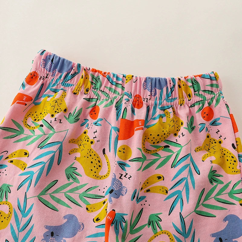 Summer Baby Kids Cartoon Animals Pattern Vest and Shorts Clothing Set for Girls, MyKids-USA®, Baby & Toddler Outfits, MyKids-USA - - - - - - -