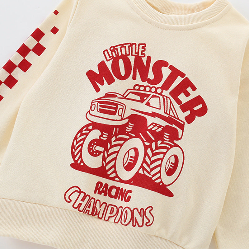 Autumn and Spring Arrival Cartoon and Letters Pattern Long Sleeves Pullover for Boys, MyKids-USA®, Sweaters, MyKids-USA - - - - - - -