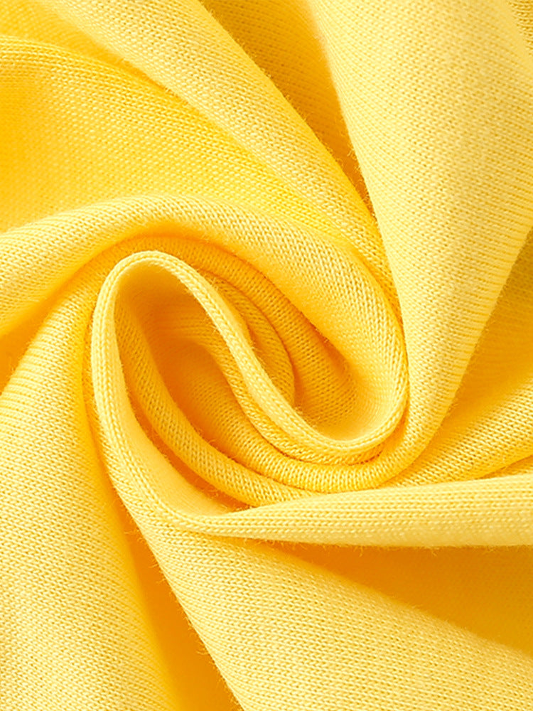 Girls’ Sunflower Cartoon Pattern Pocket Bag Short Sleeves T-Shirt In European And American Style For Summer, MyKids-USA®, Baby & Toddler Tops, MyKids-USA - - - - - - -