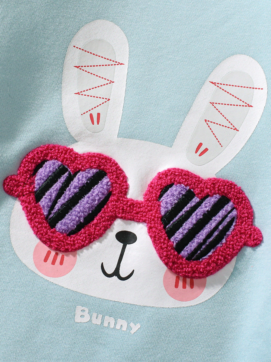 Spring And Autumn Girls Cute Cartoon Rabbit Pattern Long Sleeves Top Sweatshirt And Pants Clothing Set, MyKids-USA®, Baby & Toddler Outfits, MyKids-USA - - - - - - -