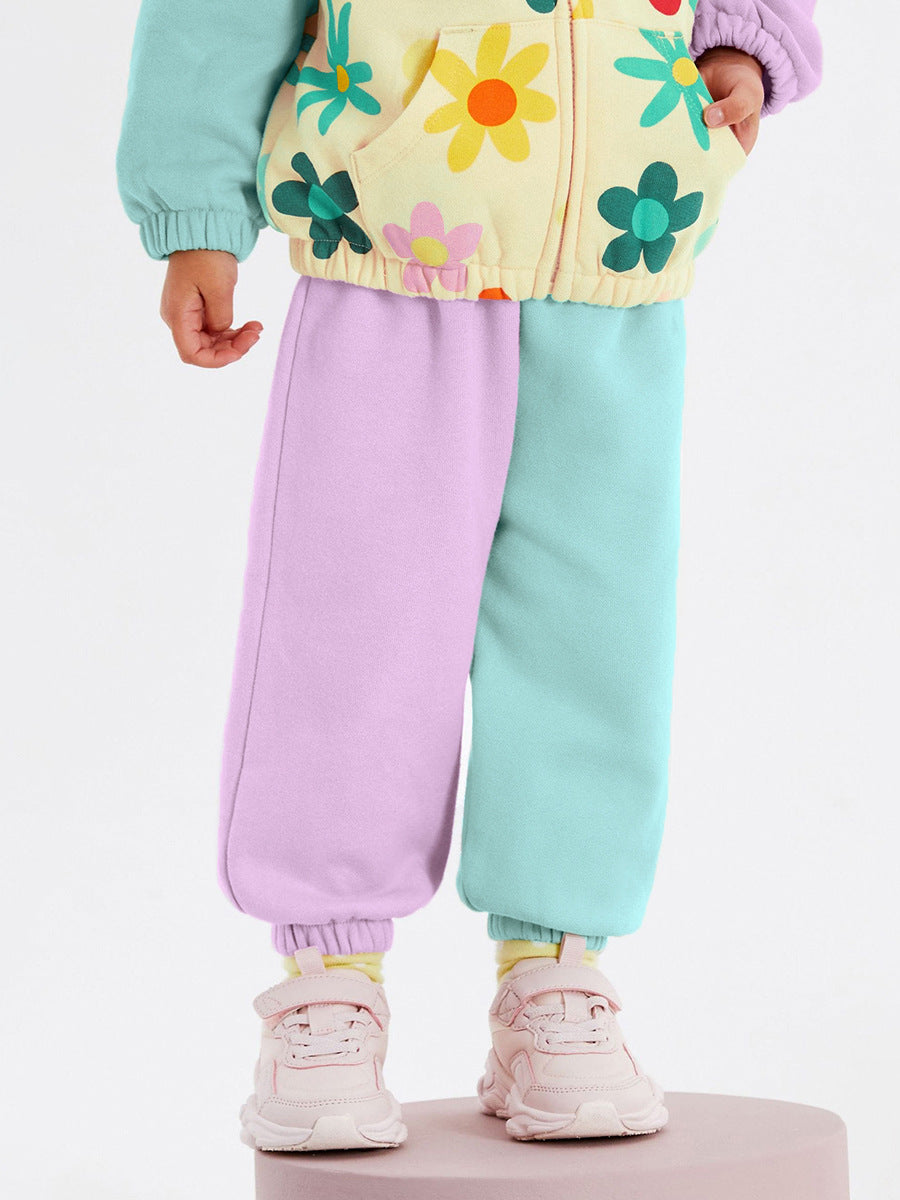 High Quality Spring And Autumn Girls Colorful Flowers Pattern Color Patchwork Long Sleeves Top Hoodie And Pants Clothing Set, MyKids-USA®, Baby & Toddler Outfits, MyKids-USA - - - - - - -