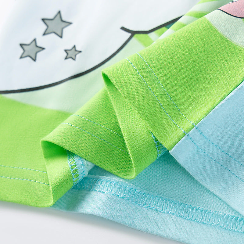 Kids’ Unicorn Cartoon Pattern Short Sleeves T-shirt in European and American Style for Summer, MyKids-USA®, Baby & Toddler Tops, MyKids-USA - - - - - - -