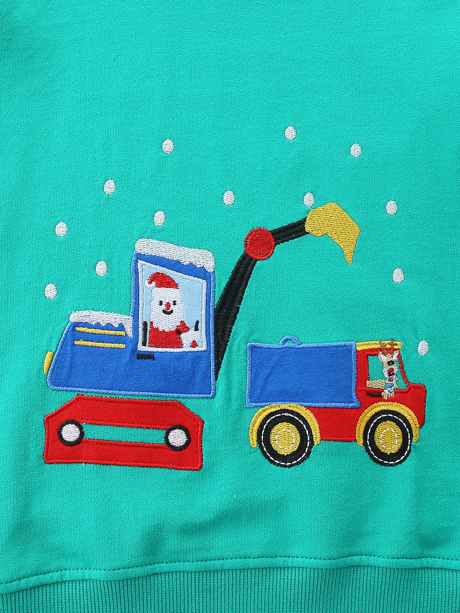 Autumn and Winter Arrival Christmas Cartoon Pattern Long Sleeves Sweatshirt for Boys