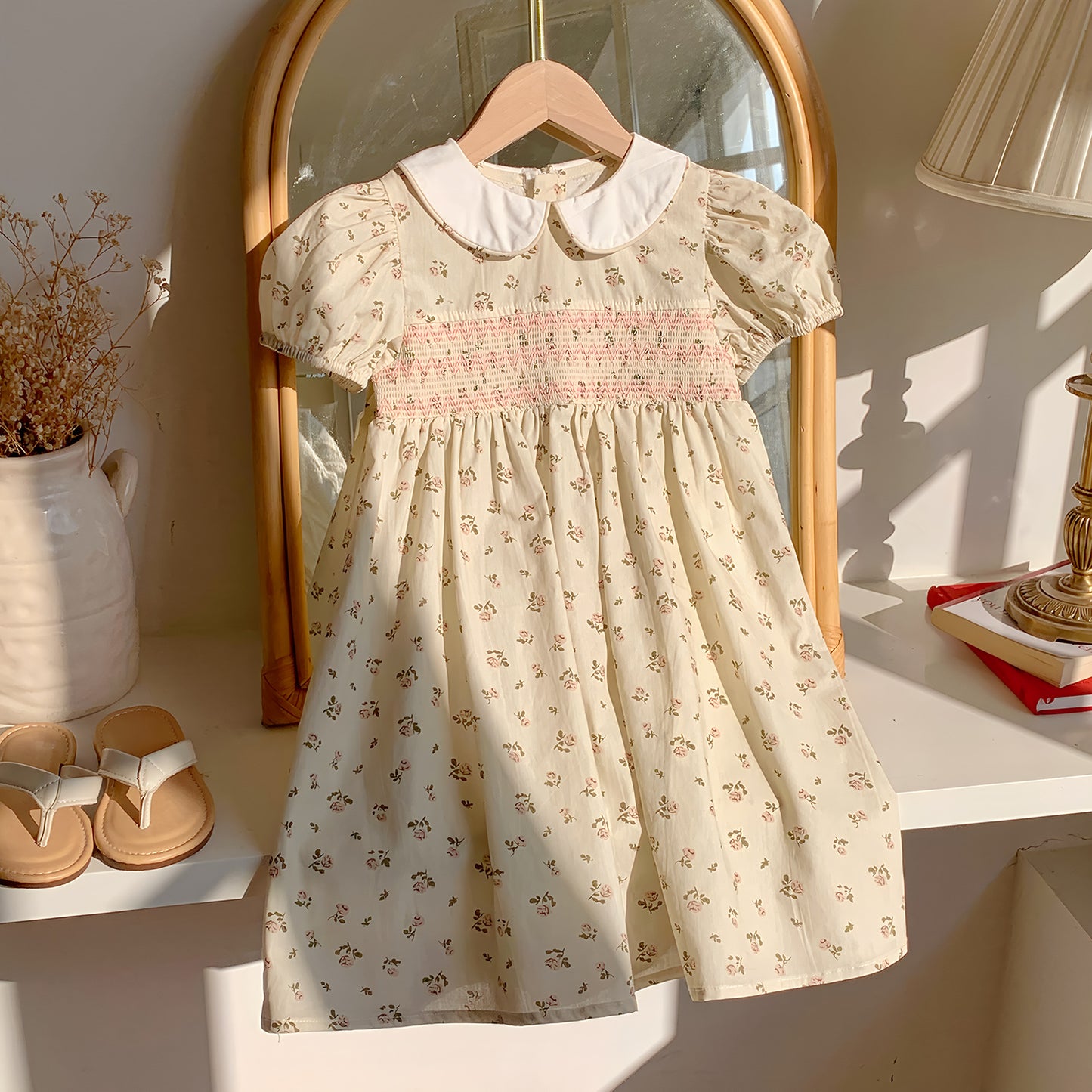 Summer Arrival Baby Kids Girls French Cute Short Sleeves Flowers Pattern Printed Dress, MyKids-USA®, Baby & Toddler Dresses, MyKids-USA - - - - - - -