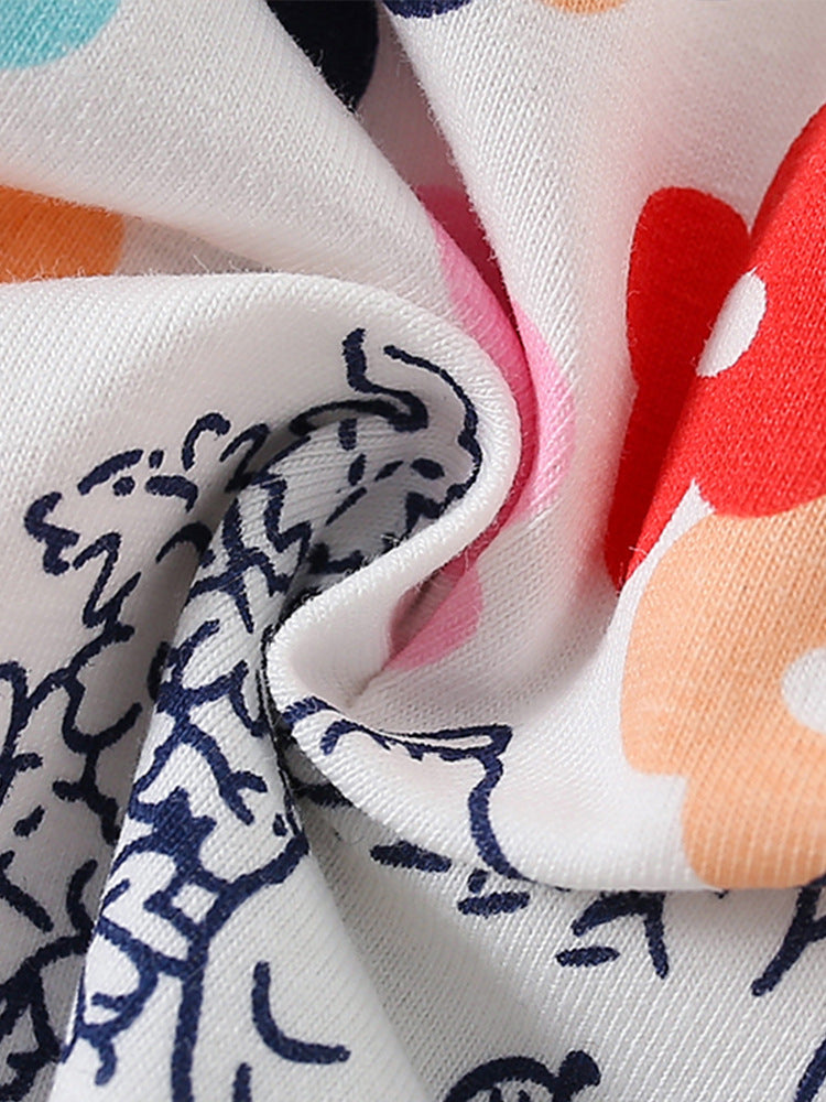 Summer Baby Kids Girls Flowers And Rabbit Print T-Shirt And Pants Clothing Set, MyKids-USA®, Baby & Toddler Outfits, MyKids-USA - - - - - - -