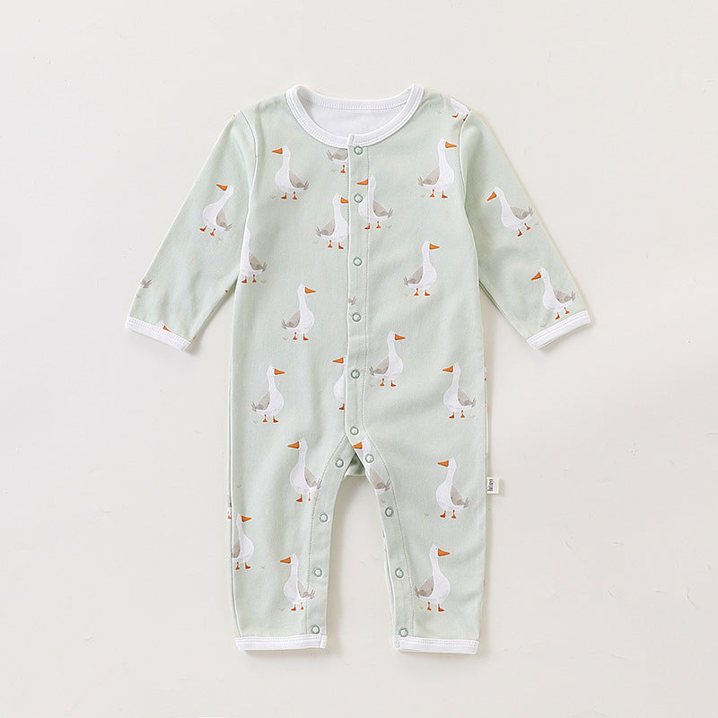 Autumn and Spring Arrival Baby Unisex Simple Animals Cartoon Pattern Long Sleeves Rompers, MyKids-USA®, Baby One-Pieces, MyKids-USA - Size/Age - 66 (3-6M) - Color - Green - - - TR2409261515-C