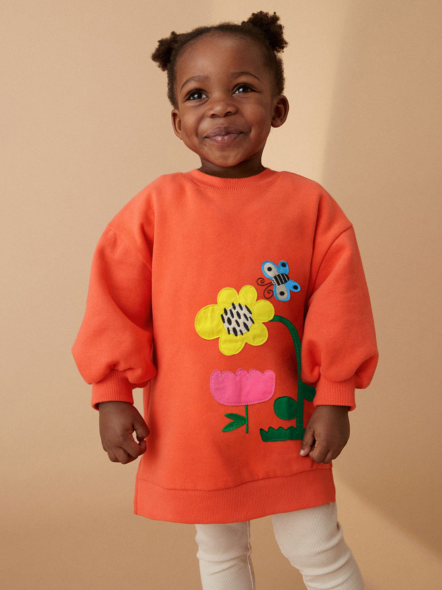 Spring And Autumn Girls Flower, Bee Pattern Top Sweatshirt And Solid Color Pants, MyKids-USA®, Baby & Toddler Outfits, MyKids-USA - - - - - - -