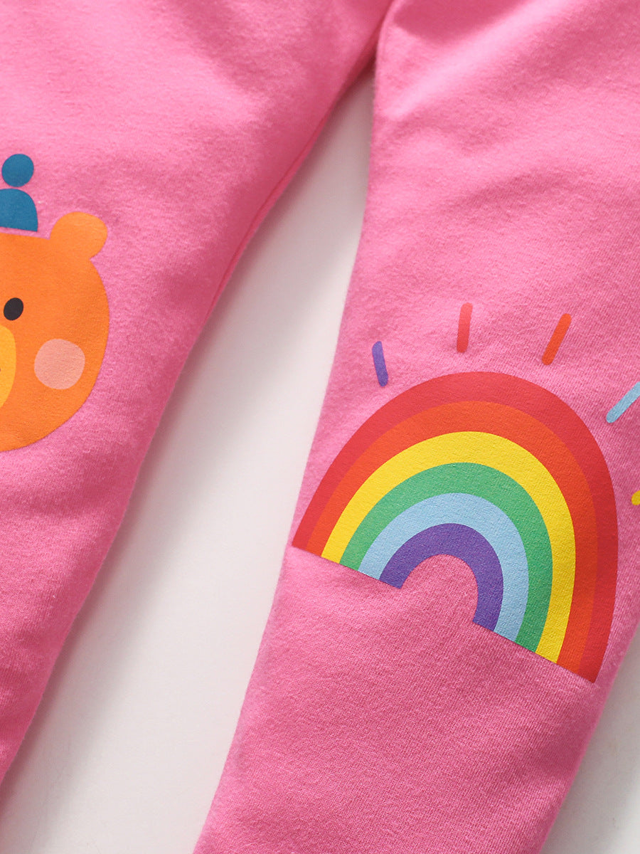 Girls Cartoon Print T-Shirt And Pants Set, MyKids-USA®, Baby & Toddler Outfits, MyKids-USA - - - - - - -