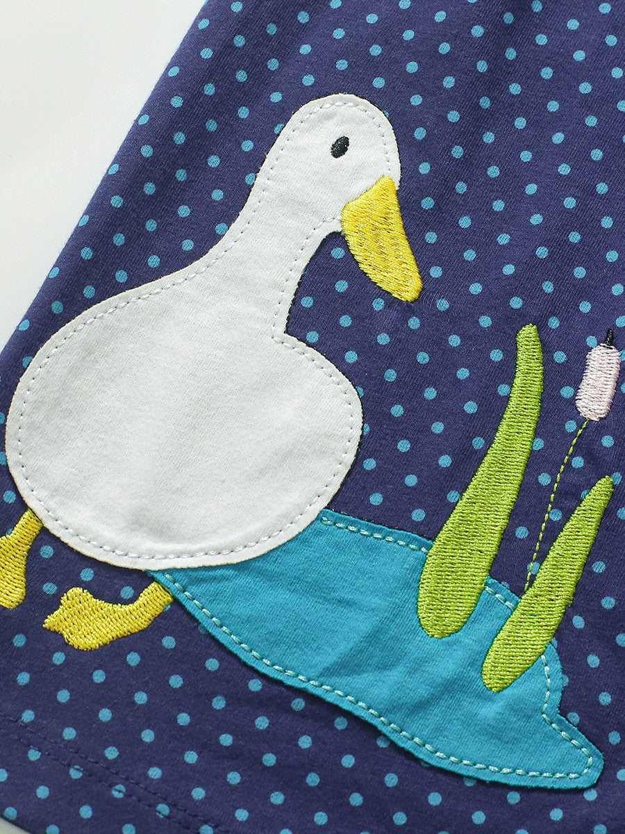 Summer Design Girls Sleeveless Duck Pattern Blue Dots Dress, MyKids-USA®, Baby & Toddler Dresses, MyKids-USA - - - - - - -