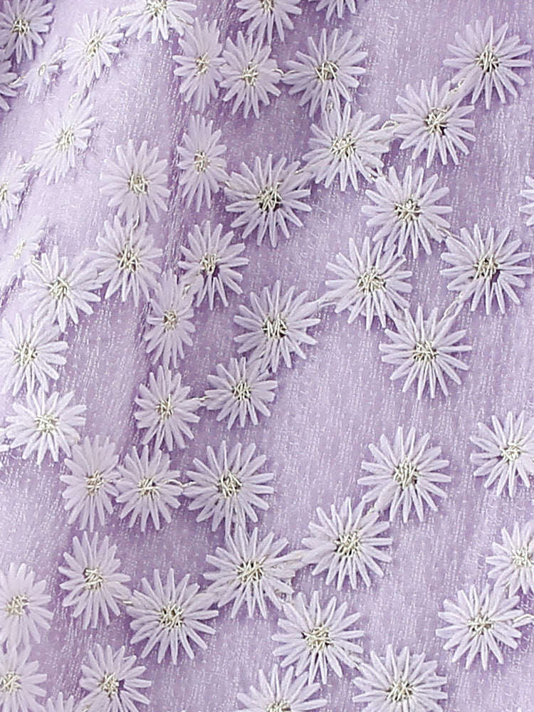 Summer Arrival Girls’ Daisy Flowers Pattern Embroidery Round Collar Fly Sleeves Dress, MyKids-USA®, Baby & Toddler Dresses, MyKids-USA - - - - - - -