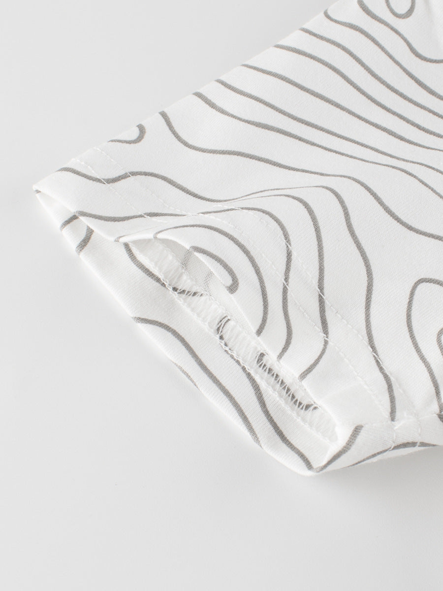 Boys’ Geometric Pattern Printed Casual T-shirt in European and American Style, MyKids-USA®, Baby & Toddler Tops, MyKids-USA - - - - - - -