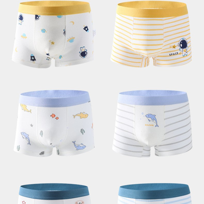 Boys’ Cartoon and Striped Printed Boxer Shorts Breathable 0.02cm Thin Underwear Set, MyKids-USA®, Baby & Toddler Bottoms, MyKids-USA - - - - - - -