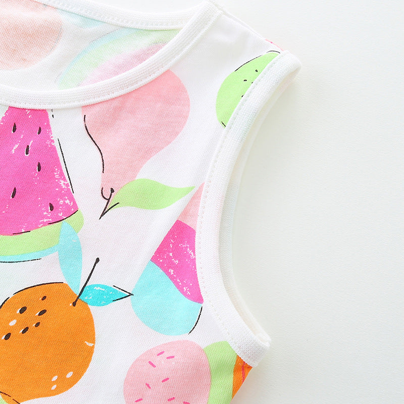 Summer Arrival Girls’ Colorful Fruits Pattern Print Sleeveless Dress, MyKids-USA®, Baby & Toddler Dresses, MyKids-USA - - - - - - -