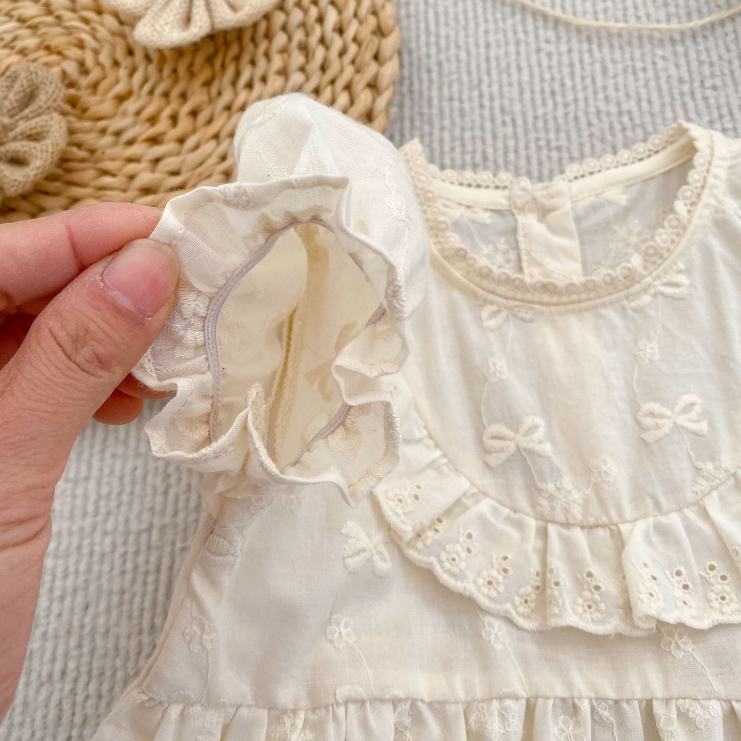 Summer Baby Girls French-style Butterfly-bows Embroidery Pattern Short-sleeved Onesies and Dress – Princess Sister Matching Set, MyKids-USA®, Baby & Children's Dresses, MyKids-USA - - - - - - - .