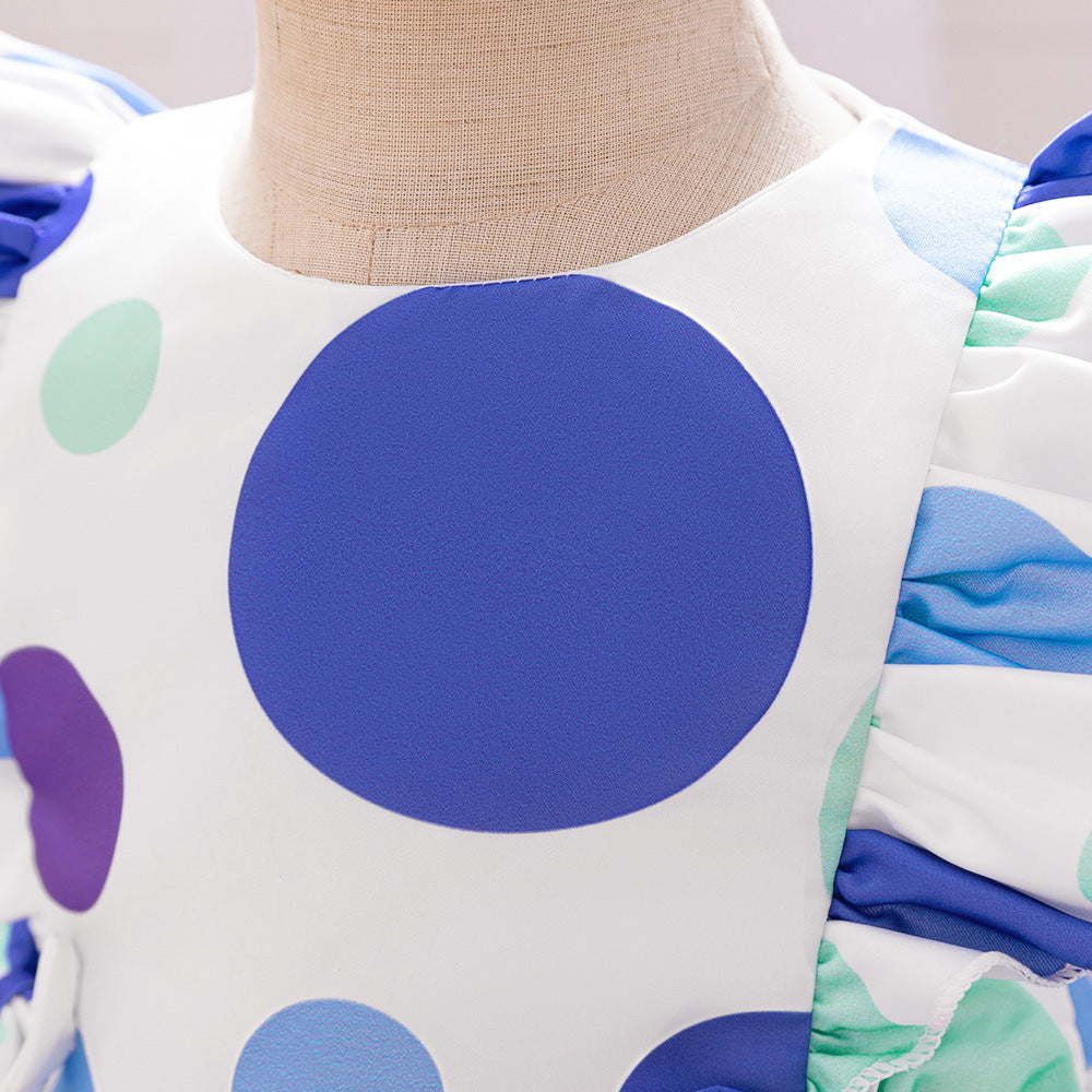 Summer Baby Kids Girls Fly Sleeves Crew Neck Fashion Polka Dots Dress, MyKids-USA®, Baby & Toddler Dresses, MyKids-USA - - - - - - -