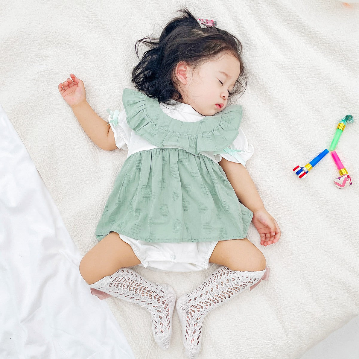 Arrival Summer Baby Girls Polka Dots Short Sleeves Onesies Dress, MyKids-USA®, Baby & Toddler Dresses, MyKids-USA - - - - - - -