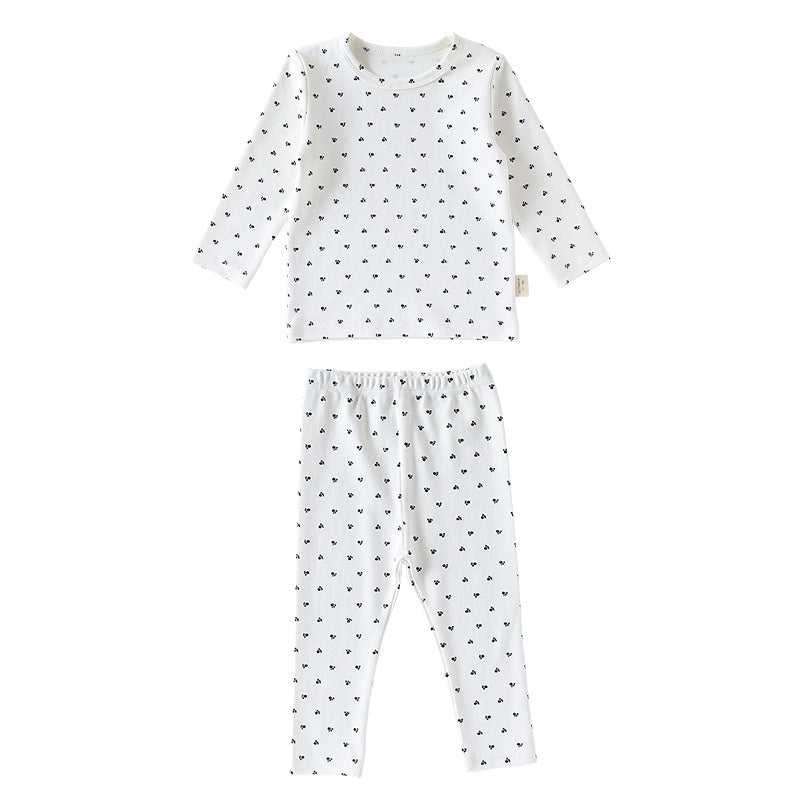 Spring and Autumn Boys Animals Cartoon Pattern Long Sleeves Top and Plaid Pants Clothing Set