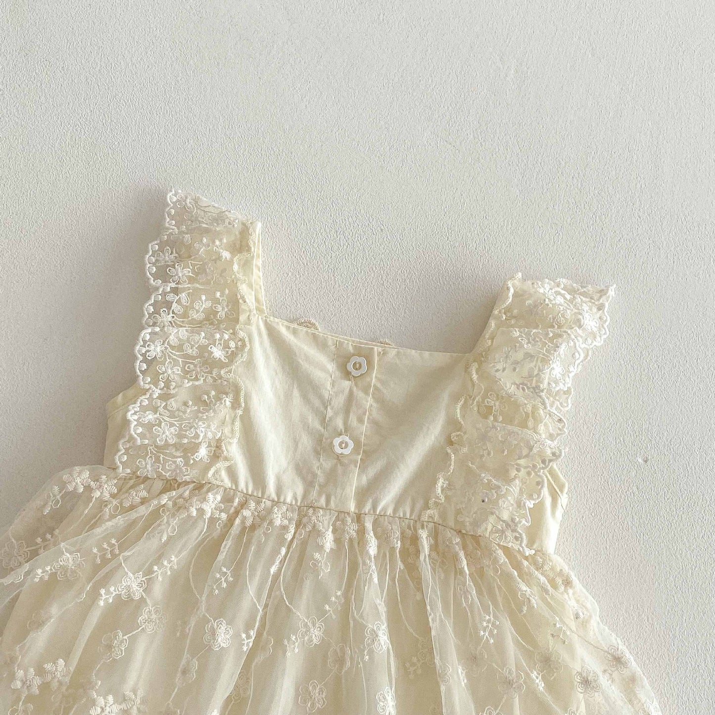 Summer Arrival Baby Girls Cute Beige Sleeveless Flowers Pattern Lace Onesies, MyKids-USA®, Baby One-Pieces, MyKids-USA - - - - - - -