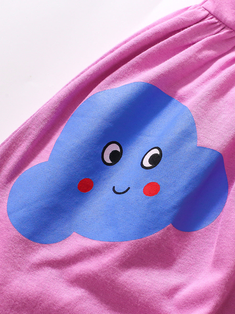 Arrival Autumn Girls Long Sleeves Cartoon Rainbow And Sunshine Pattern Crew Neck Dress, MyKids-USA®, Baby & Toddler Dresses, MyKids-USA - - - - - - -