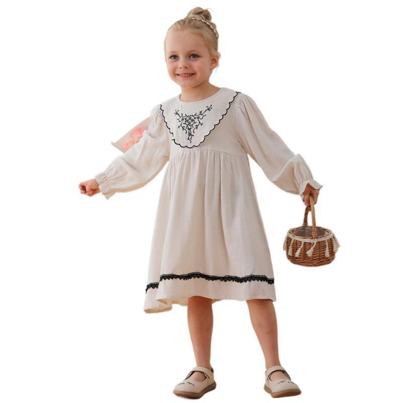 Arrival Autumn Girls Vintage Crew Neck Long Sleeves Vine Pattern Dress, MyKids-USA®, Baby & Toddler Dresses, MyKids-USA - - - - - - -