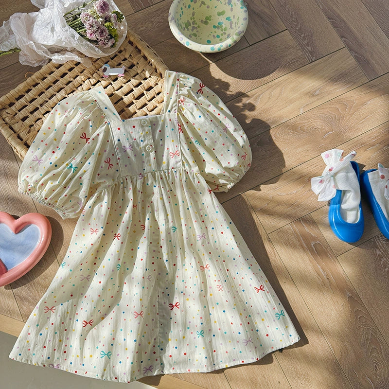 Summer Arrival Baby Kids Girls Short Sleeves Colorful Dots Pattern Dress, MyKids-USA®, Baby & Toddler Dresses, MyKids-USA - - - - - - - .