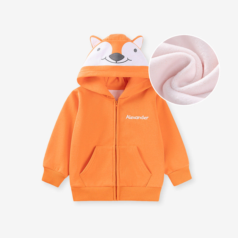 Spring and Autumn Boys Animals Cartoon Pattern Long Sleeves Zip-up Hooded Coat, MyKids-USA®, Baby & Toddler Coats & Jackets, MyKids-USA - - - - - - -