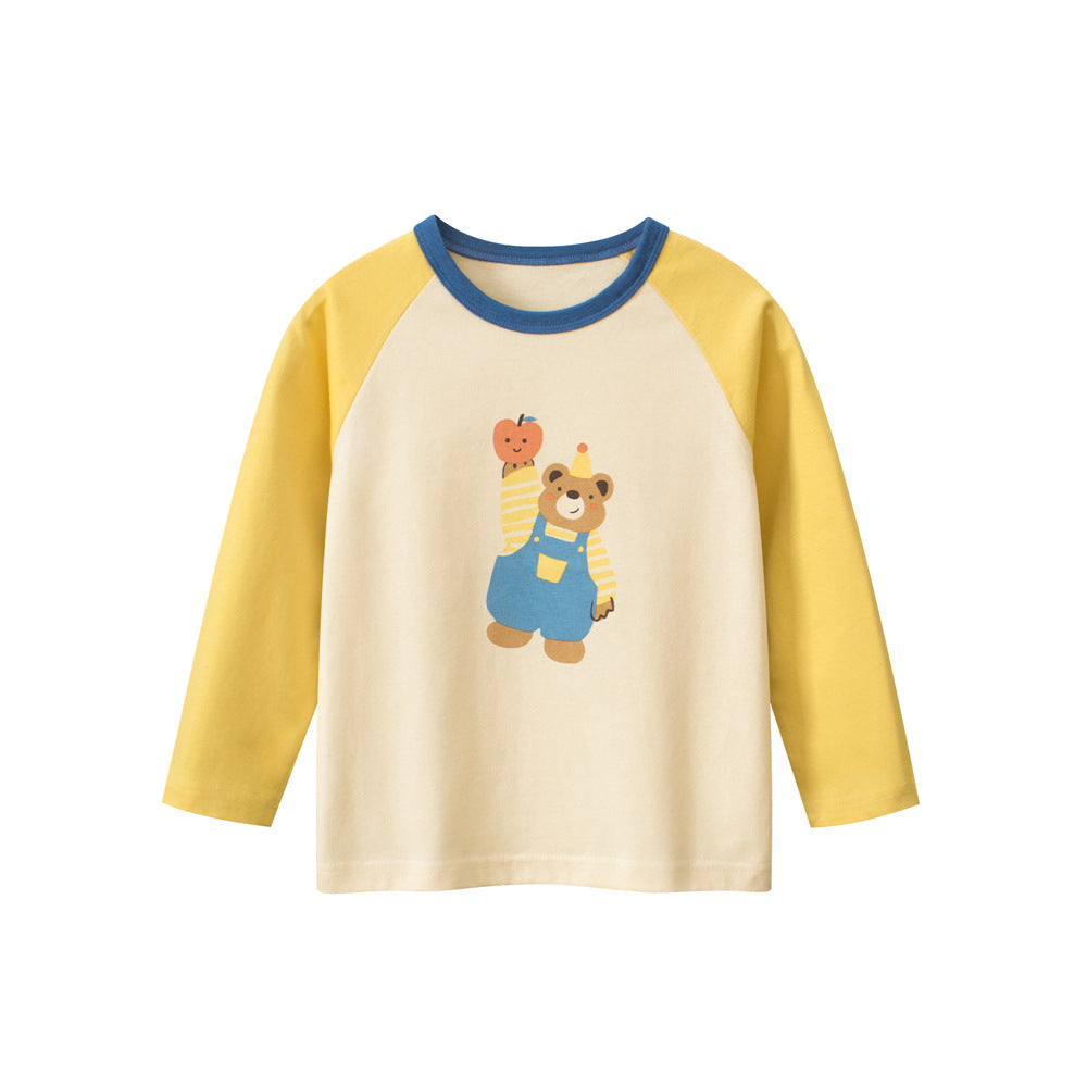 Autumn Arrival Kids Girls Animals Cartoon and Letters Print Crew Neck Long Sleeves Shirt, MyKids-USA®, Baby & Toddler Outerwear, MyKids-USA - Size/Age - 90 (12-24M) - Color - Yellow - - - TR2408252043-D