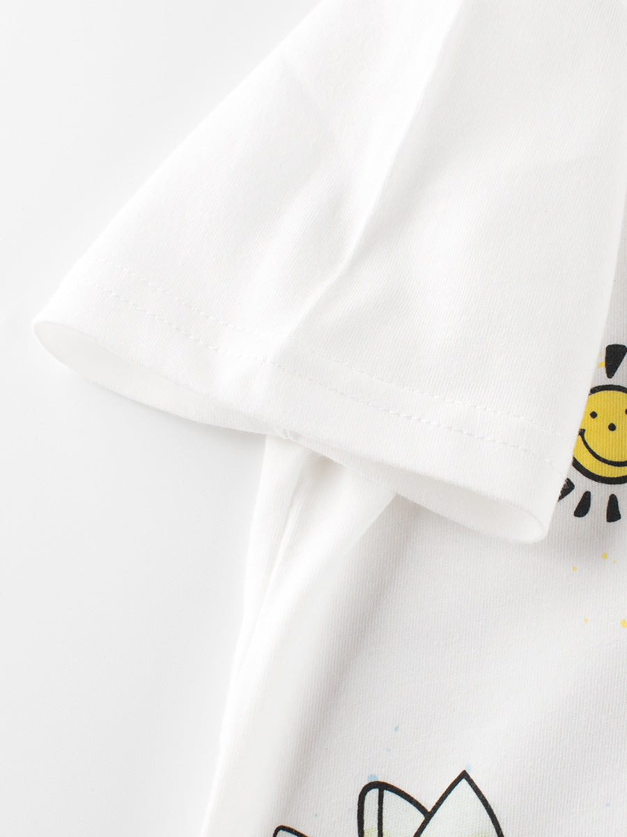 Boys’ Dinosaurs Cartoon Print Beige T-Shirt In European And American Style, MyKids-USA®, Baby & Toddler Tops, MyKids-USA - - - - - - -