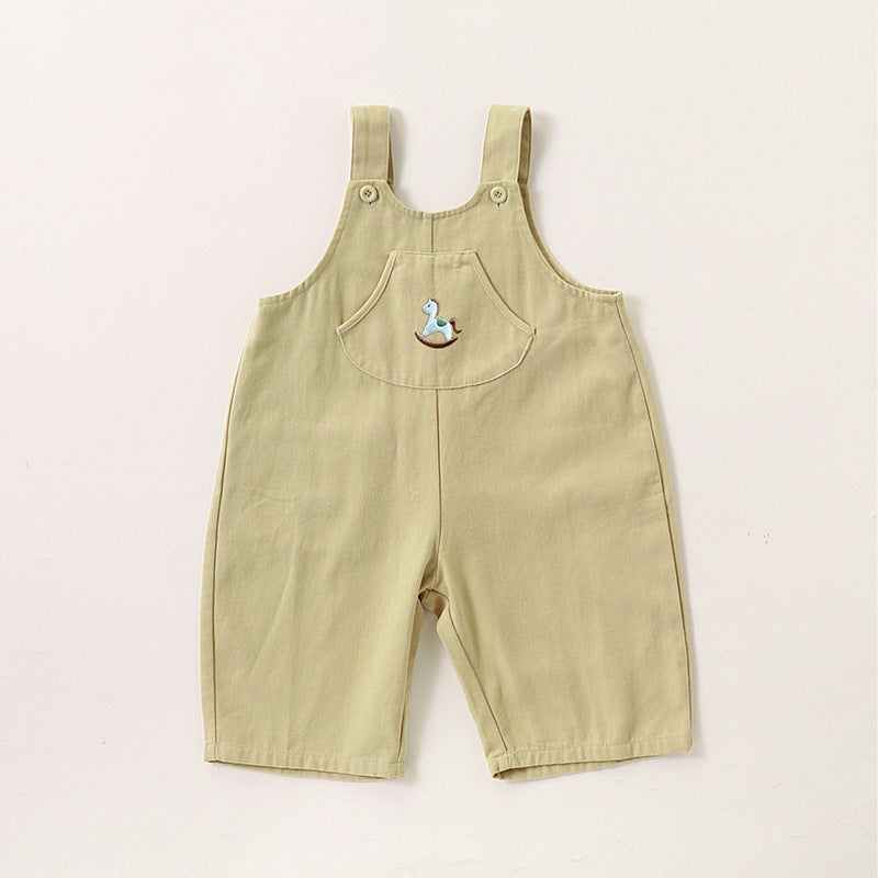 Autumn Baby Unisex Cute Rabbit Print Turn-down Collar Top and Embroidered Overalls, MyKids-USA®, Baby One-Pieces, MyKids-USA - Size/Age - 66 (3-6M) - Color - Apricot - - - TR2409261538-A