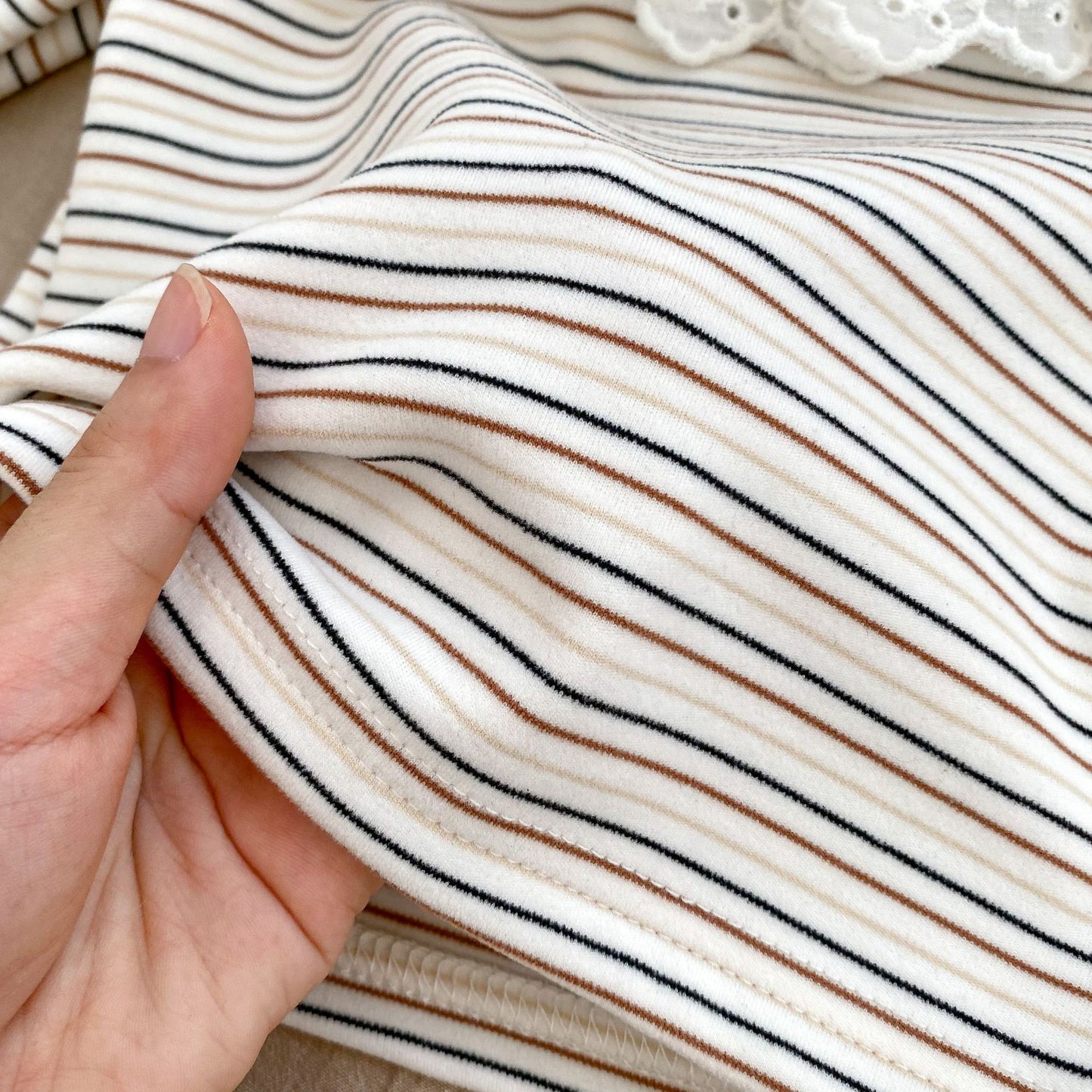 Autumn Striped Pattern Ruffle Neck Tops & Onesies, MyKids-USA®, Baby & Toddler Outerwear, MyKids-USA - - - - - - -