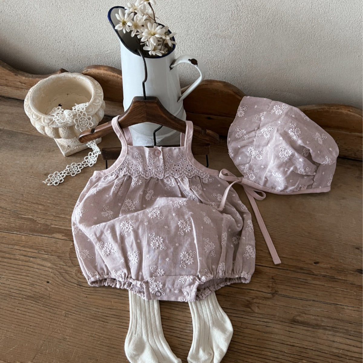 Summer Hot Selling Baby Kids Girls Vintage Sleeveless Flowers Embroidered Princess Onesies, MyKids-USA®, Baby One-Pieces, MyKids-USA - - - - - - -