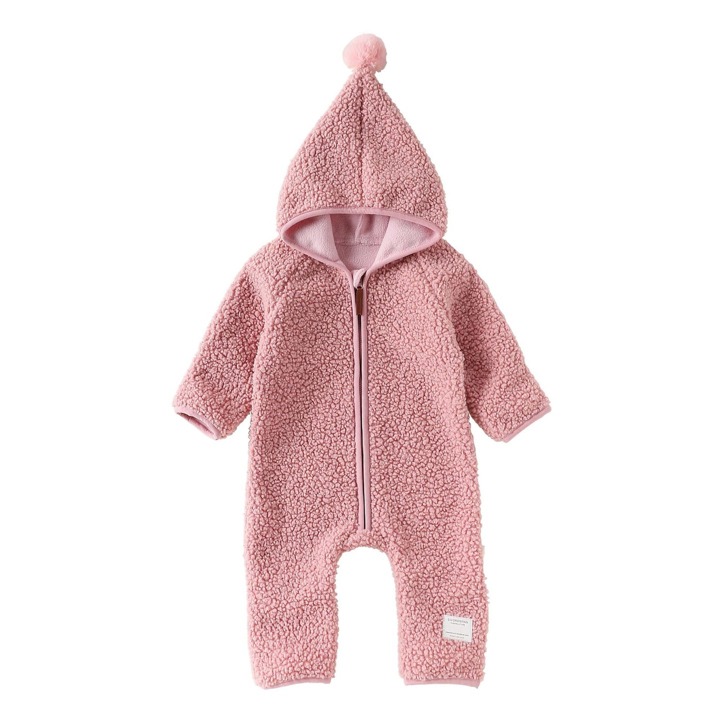 Winter Arrival Baby Unisex Long Sleeves Letters Pattern Fluffy Hooded Rompers, MyKids-USA®, Baby One-Pieces, MyKids-USA - Size/Age - 66 (3-6M) - Color - Pink - - - TR2512271005-D.