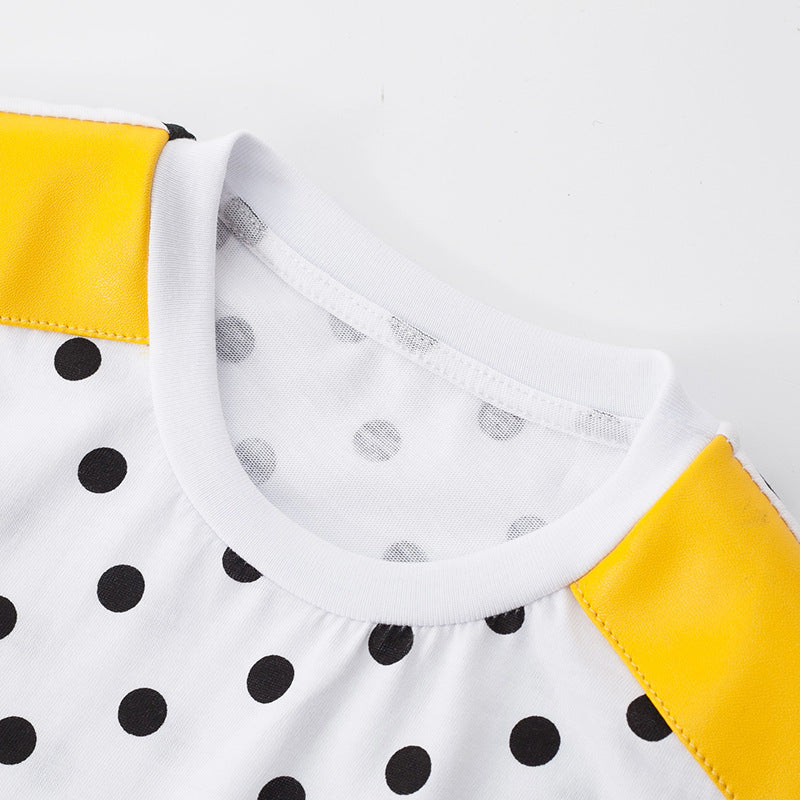 Girls’ Polka Dots Short Sleeves T-Shirt Design Dress In European And American Style For Summer, MyKids-USA®, Baby & Toddler Dresses, MyKids-USA - - - - - - -