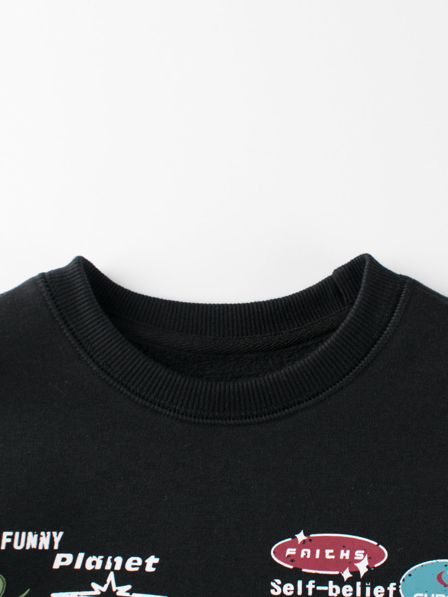 Baby Kids Letters Pattern Crew Neck Long Sleeves Warm Cozy Pullover, MyKids-USA®, Baby & Toddler Outerwear, MyKids-USA - - - - - - -