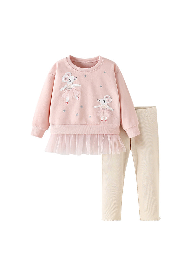 Spring and Autumn Girls Animals Cartoon and Star Pattern Long Sleeves Top and Pants Clothing Set, MyKids-USA®, Baby & Toddler Outfits, MyKids-USA - - - - - - - .