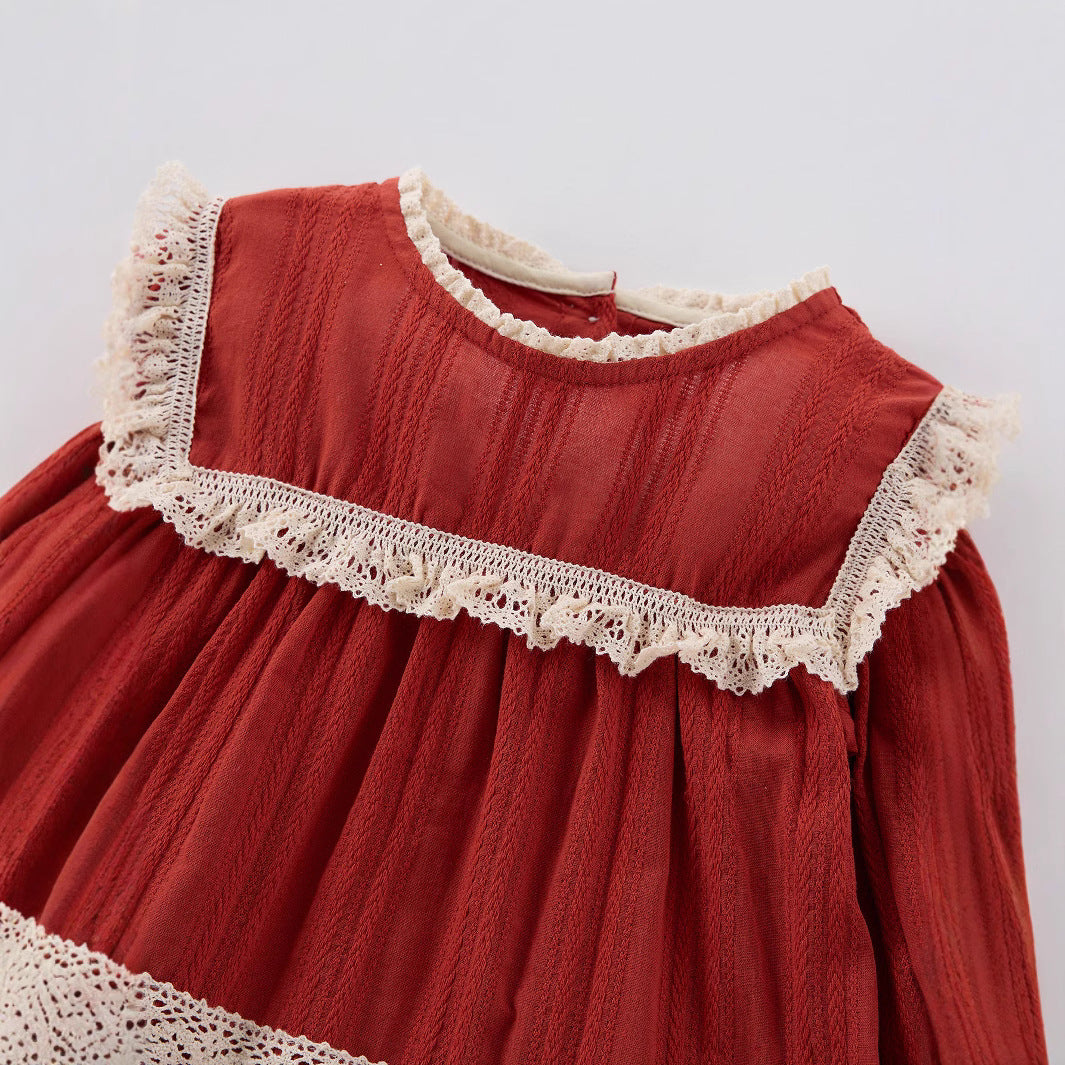 Summer Baby Kids Girls Long Sleeves Lace Pattern Dress, MyKids-USA®, Baby & Toddler Dresses, MyKids-USA - - - - - - -