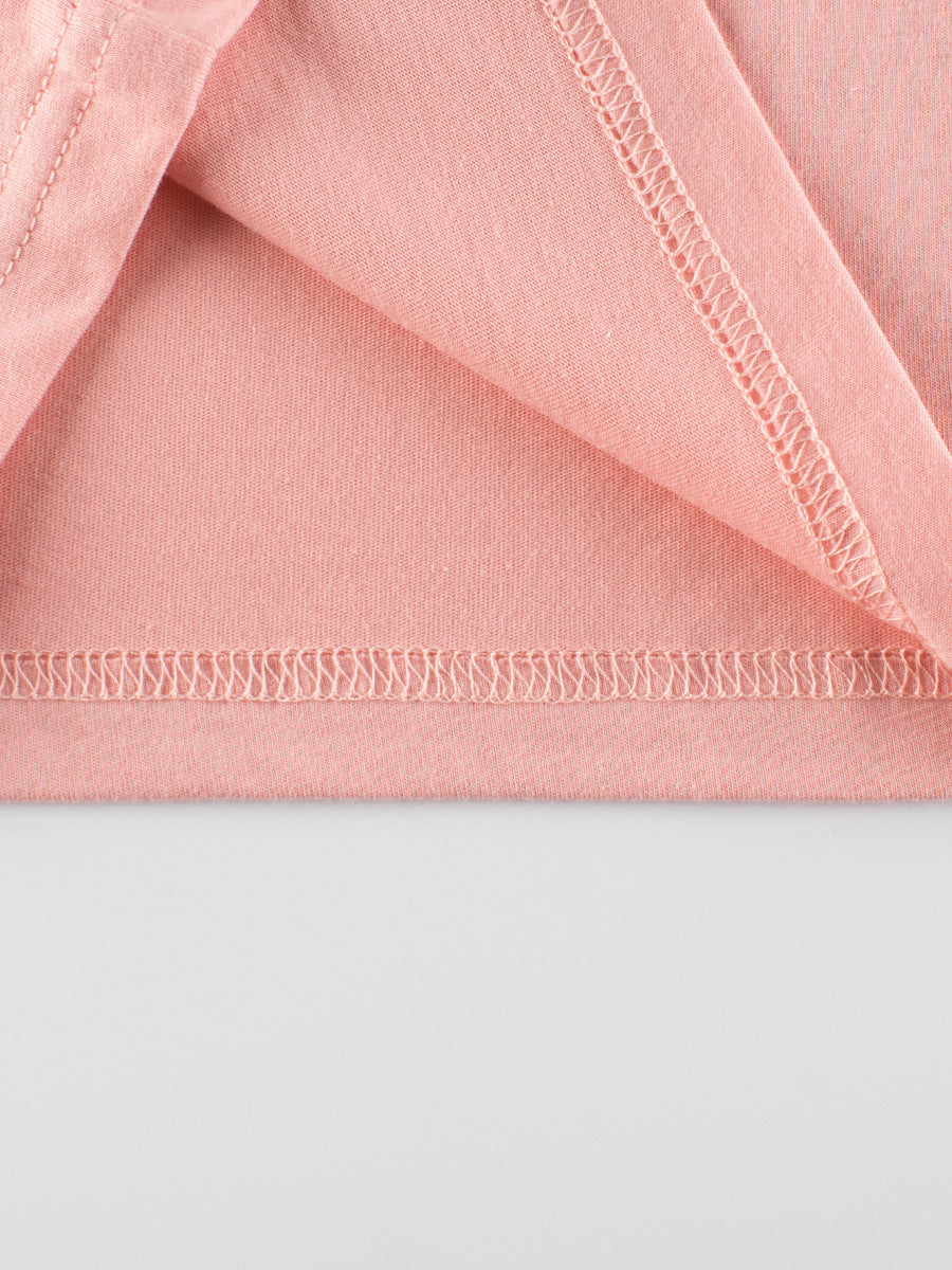 Cute Bear Print Girls’ Patchwork T-Shirt For Summer, MyKids-USA®, Baby Activity Tops, MyKids-USA - - - - - - -